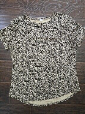 Old Navy Womens Luxe Animal Print Short Sleeve Shirt Large